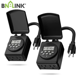 BN-LINK 2er-Pack 7 Tage Outdoor Schwerlast Digital Programmierbare Zeitschaltuhr, 2 Steckdosen - Bild 1 von 8