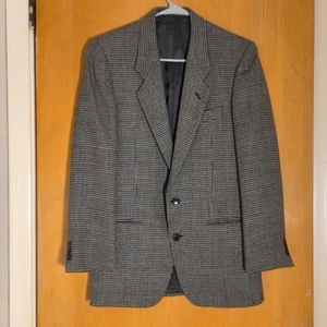MANI BY GIORGIO ARMANI Italy Vtg Saks Fifth Ave Black Check Jacket Blazer 36R - Picture 1 of 14