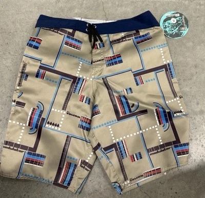 1998 Volcom Modulator Series Board Shorts Geometric Gray NWT Size 30 - Image 1 of 2