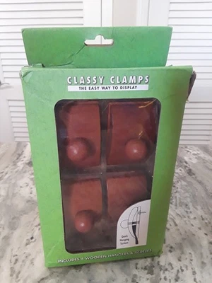  Colgadores de pared de madera con clase para exhibición de edredón 4 marrones 3,25 pulgadas X 2 in. Leer* Foto 1 de 4