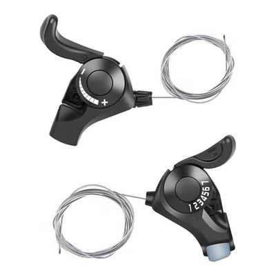 Dual Bike Shifters 3x7 21-Speed w/Left Lever & Right Thumb Button 22.2mm Mount - Image 1 of 4