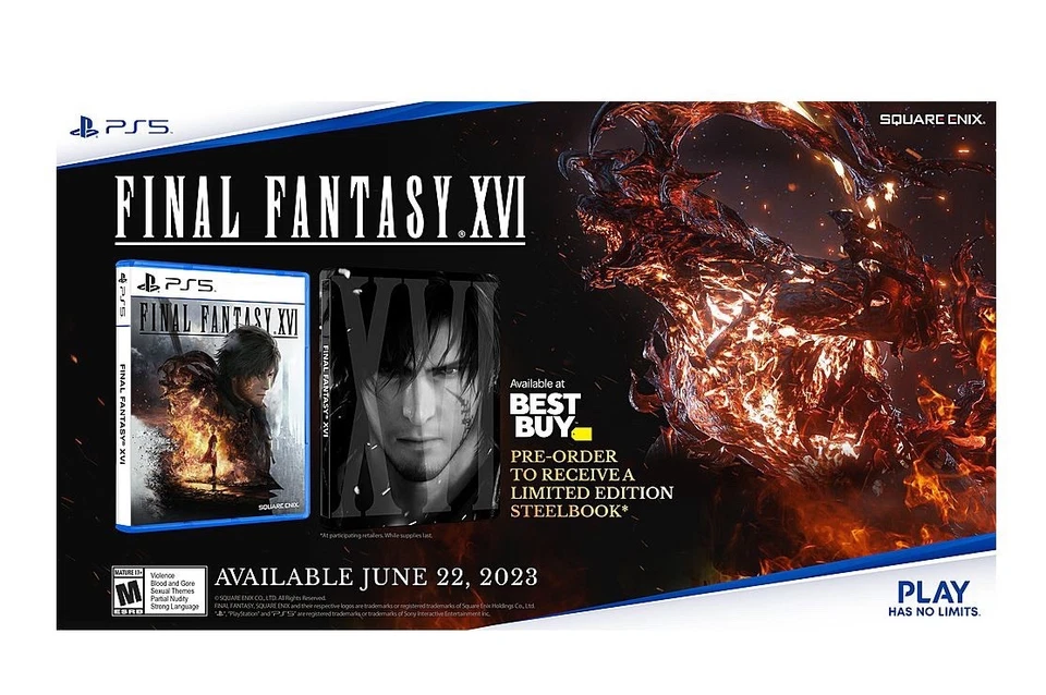 *NEW* Final Fantasy XVI Deluxe Edition PlayStation 5 + Best Buy Steelbook - Image 1 of 1