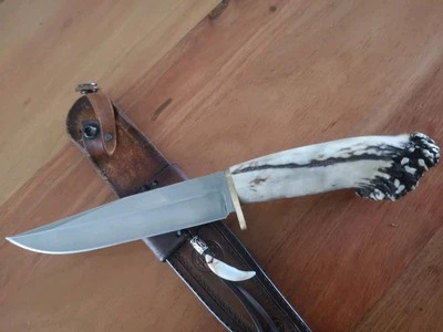 Bowie Jagdmesser mit passgenauer aufwendig gestalteter echt Lederscheide  - Bild 1 von 4