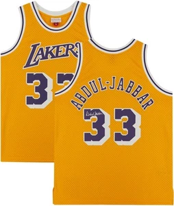 Kareem Abdul-Jabbar Lakers Signed Mitchell & Ness Gold 198-85 Swingman Jersey - Picture 1 of 5