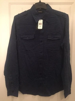 Lot of 5 NWT Sears Mens Blue Striped Dress Shirt Small S Cotton Distinction - Image 1 of 4