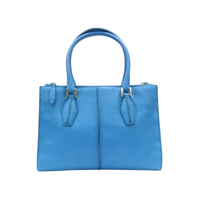 TOD'S D-Cube 托特包 手提包 小牛皮 蓝色 — 第 1/4 张图片