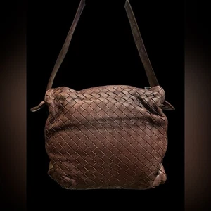 Bolso de hombro tejido de cuero marrón Bottega Veneta - Imagen 1 de 7