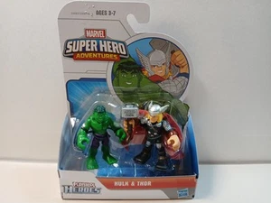 Juego de figuras Marvel Super Hero Adventures Playskool Thor y Hulk - Imagen 1 de 6