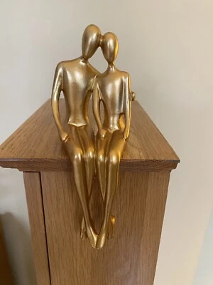 TIMEBUS Arte Abstracto Pareja Escultura Día de San Valentín Regalo Decoración del Hogar Moderno Gol Foto 1 de 2