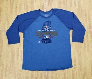 Chicago Cubs 2016 World Series Champions Majestic Threads Shirt Men's Large L - Picture 1 of 3