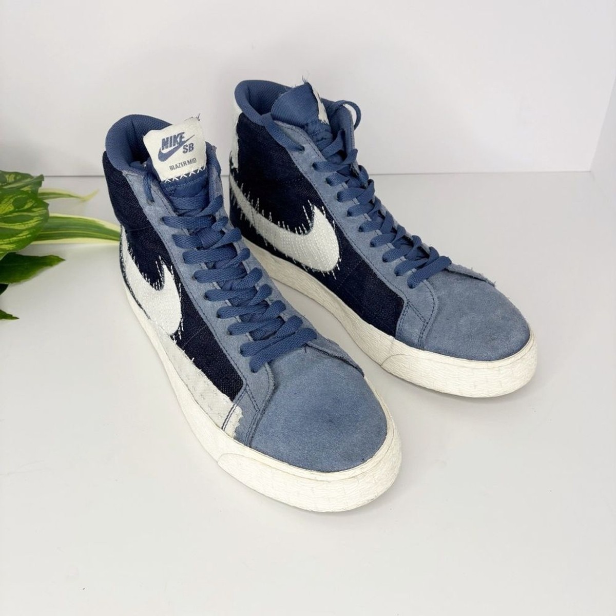 スニーカー Sashiko X Nike SB Zoom Blazer Mid Sashiko Mystic Navy Sesame Nike Blazer SB Mid Sashiko Pack - Mystic Navy for Sale