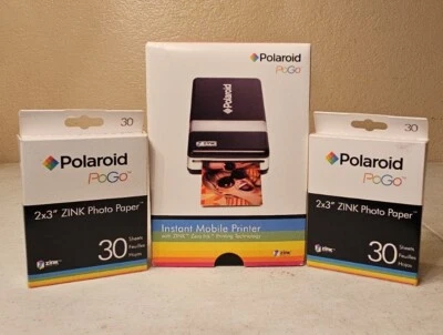 New Polaroid PoGo Instant Mobile Printer Bundle w Zink Photo Paper - Image 1 of 4