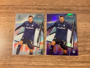 Lote de 2 tarjetas 2020-21 Topps Finest UCL Josip Ilicic refractor púrpura 56/250 y base - Imagen 1 de 2