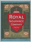 HARD  BACK  CALENDAR  /  BLOTTER  BOOK  -  ROYAL INSURANCE COMPANY LTD.  -  1910