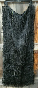 ART TO WEAR HANDGEBUNDEN SCHIMMERNDE SEIDE SHAGGY SCHICK LANGER SCHAL/SCHAL IN SCHWARZ, OS! - Bild 1 von 5