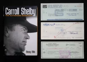 Carroll Shelby Racing book - 1st Edition with genuine 1960s Shelby company check - Picture 1 of 5