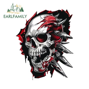 EARLFAMILY 5.1" Scary Skull Car Stickers Campervan Surfboard Air Suitcase Decals - Picture 1 of 4