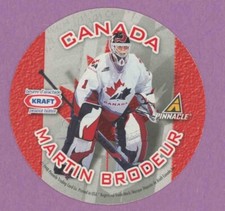 1997 97-98 PINNACLE KRAFT DISC TEAM CANADA MARTIN BRODEUR JOE SAKIC NNO