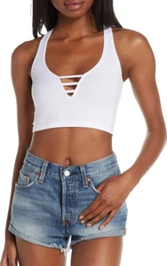 NEW Free People Intimately Strapped Brami Cami Tank White Sz XS/S-M/L $30|FF-073 - Picture 1 of 1