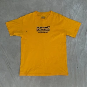 Passport Skateboards Shirt Men Medium Yellow Cotton Australia Skateboard Skater - Picture 1 of 11