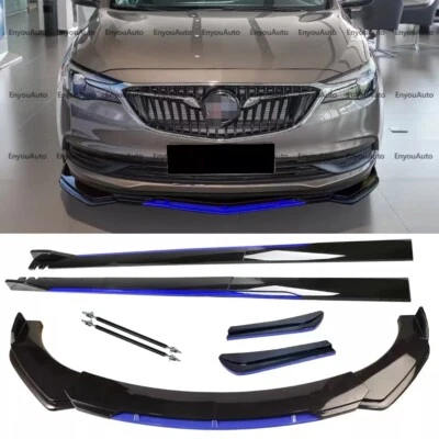 For Buick Front Bumper Lip Side Skirt Rear Bumper Lip Strut Rods Black Blue Foto 1 de 4