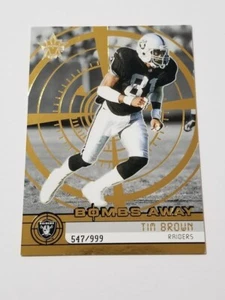 Tim Brown 2001 Pacific Vanguard Bombs Away #23 547/99 Oakland Raiders - Imagen 1 de 2