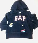 Neu mit Etikett Baby Gap Jungen Kleinkind 12-18M marineblauer Hoodie mit durchgehendem Reißverschluss 100 % Baumwolle