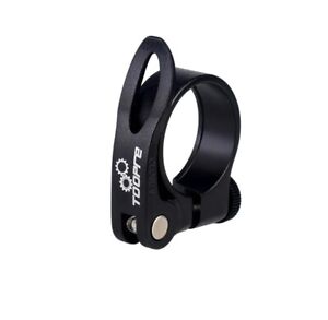 BLACK BIKE SEAT POST CLAMP 34.9MM QUICK RELEASE ALLOY FIXTURE BICYCLE MTB ROAD