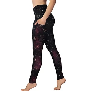 NEW Comfy Yoga Leggings - Stardust Pocket Leggings - Printed Women's Yoga Pants - Picture 1 of 7