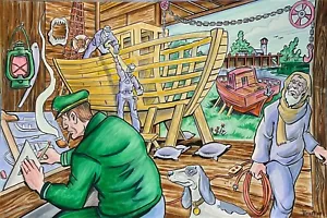 CAPT BOATWORKS   *MIKE BENNETT'S  ORIGINAL  ART   (2024) 07/30/2024 - Picture 1 of 1