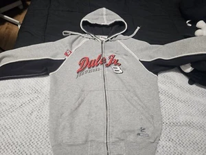 Chase Authentics Dale Earnhardt Jr #8 Budweiser Hoodie Mens Large Gray Nascar - Picture 1 of 9