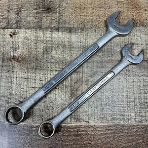 Lot of 2 Vintage CRAFTSMAN 9/16" 11/16” Combination Wrench =V= Series 12 Pt USA - Imagen 1 de 9