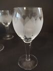 5 Vintage 1969 Crystal, Frosted Diamond Shape, Cordial Glass Mid Century Sherry