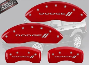 2012-2018 "Dodge //" Journey Front + Rear Red MGP Brake Disc Caliper Covers BRE - Foto 1 di 10