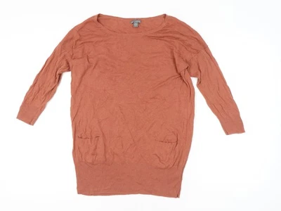 Gap Women’s Brown Linen Cotton Tunic Jumper Medium Scoop Neck - Image 1 of 4