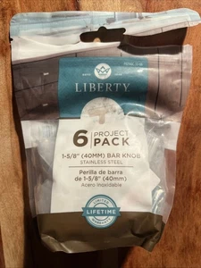 LIBERTY hardware: 6 pack of 1-5/8” (40mm) Silver Bar Knobs Stainless steel. - Picture 1 of 2