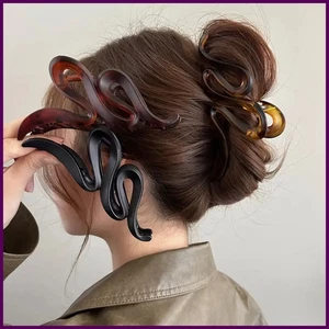 Koreanische Welle Haarkrallen Clips für Frauen Kunststoff Hai Haarspangen unregelmäßig - Bild 1 von 28