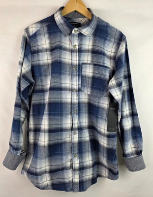 Ocean Current Mens Flannel Shirt Size Large Blue Plaid Long Sleeve Button Top - Image 1 of 4