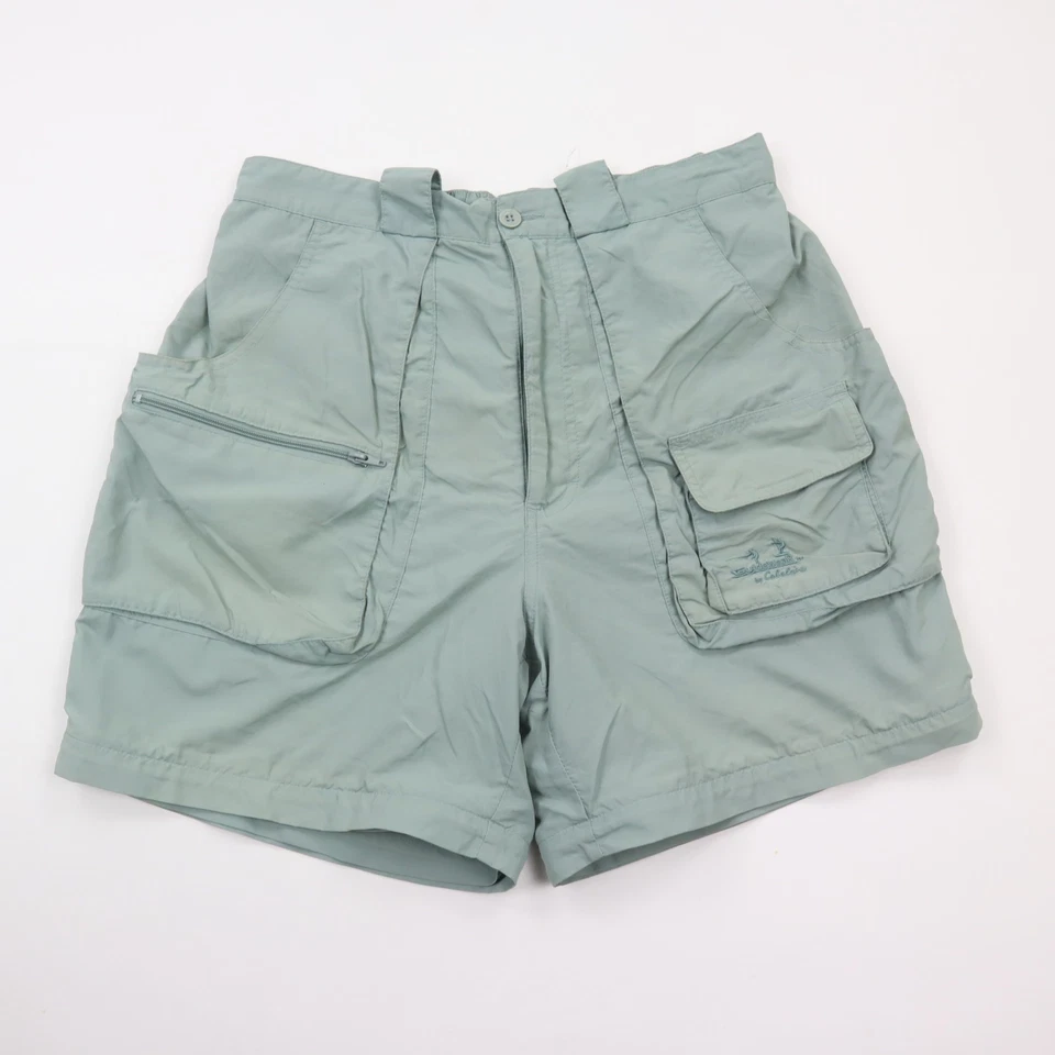 Shorts de carga Cabelas 6" masculino médio 32-34" guia de pesca náilon verde externo - Imagem 1 de 4
