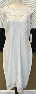 Nue By Shani Womens White Sleeveless Dress~ 12~Built In Shapewear~NWT~$280 - Picture 1 of 15