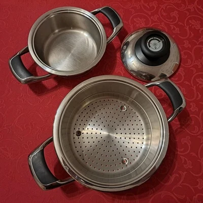 AMC Starline: Topf 1,3Liter 16cm +Visiotherm Deckel + Siebeinsatz 20cm Induktion - Bild 1 von 3