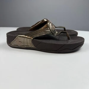 Fitflop walkstar Bronze Brown Thong Sandals Women size 38 - Picture 1 of 9