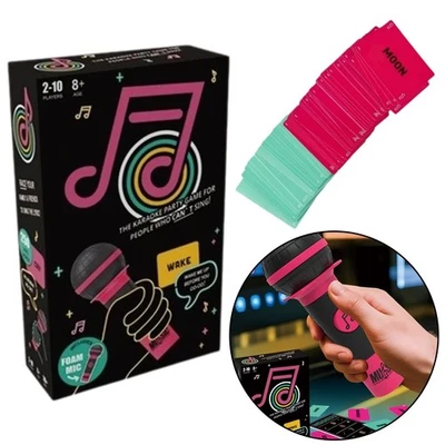 Grab The Mic Fun Music Card Game Family Karaoke Party Board Games 2-10 Players