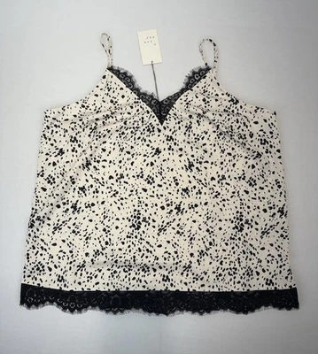 A New Day NWT Cami Lace Trim Cream/Black   Sz XL - Image 1 of 4