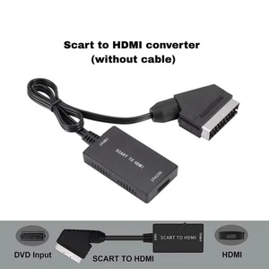 SCART To HDMI Converter Audio Video Adapter For HDTV Sky Box STB Plug HD TV DVD - Picture 1 of 12