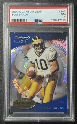 TOM BRADY PSA 7 2000 LEAF QUANTUM #343 ROOKIE CARD RC PATRIOTS NM - Image 1 of 2