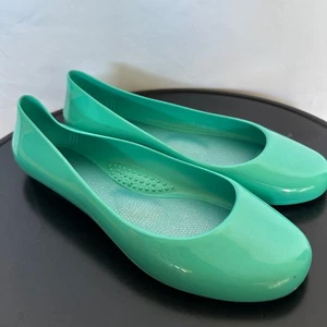 Oka-B Schuhe Damen US 7 Größe 37 runde Spitze Ballerinas Jelly mintgrün - Bild 1 von 7