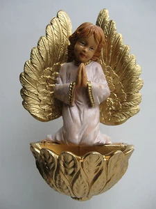 Engel Kinder-Weihwasserkessel S5625 Weihbecken Taufe Geburt Schutzengel Geschenk - Bild 1 von 1