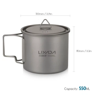 Lixada Ultralight Titanium Cup Mug 300/350/550/650Ml Outdoor Water Cup  - Image 1 of 4