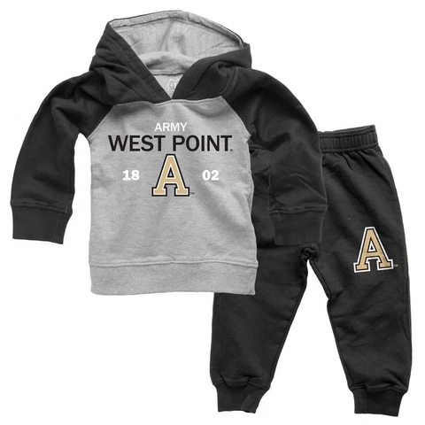 Infant/Toddler Raglan Army Black Knights Hoodie and Pant Set Cover